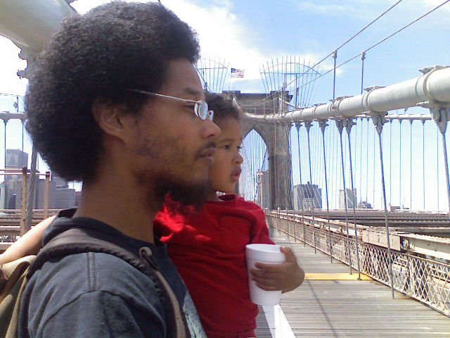 Me and my son, Brooklyn Bridge, ’08